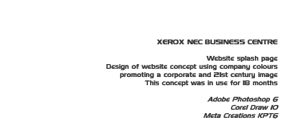 Job: XEROX NEC Business Centre website splash page 