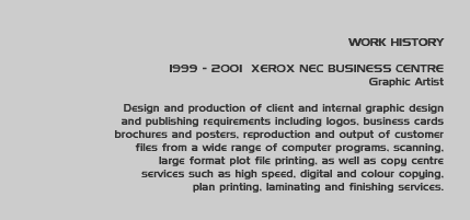 Work history first page