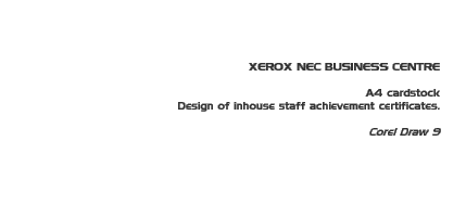 Job: XEROX NEC Business Centre certificate