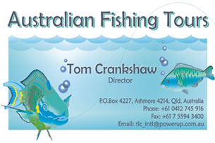 Australian Fishing Tours business card image