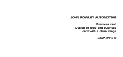 Job: John Rowley Automotive business card 